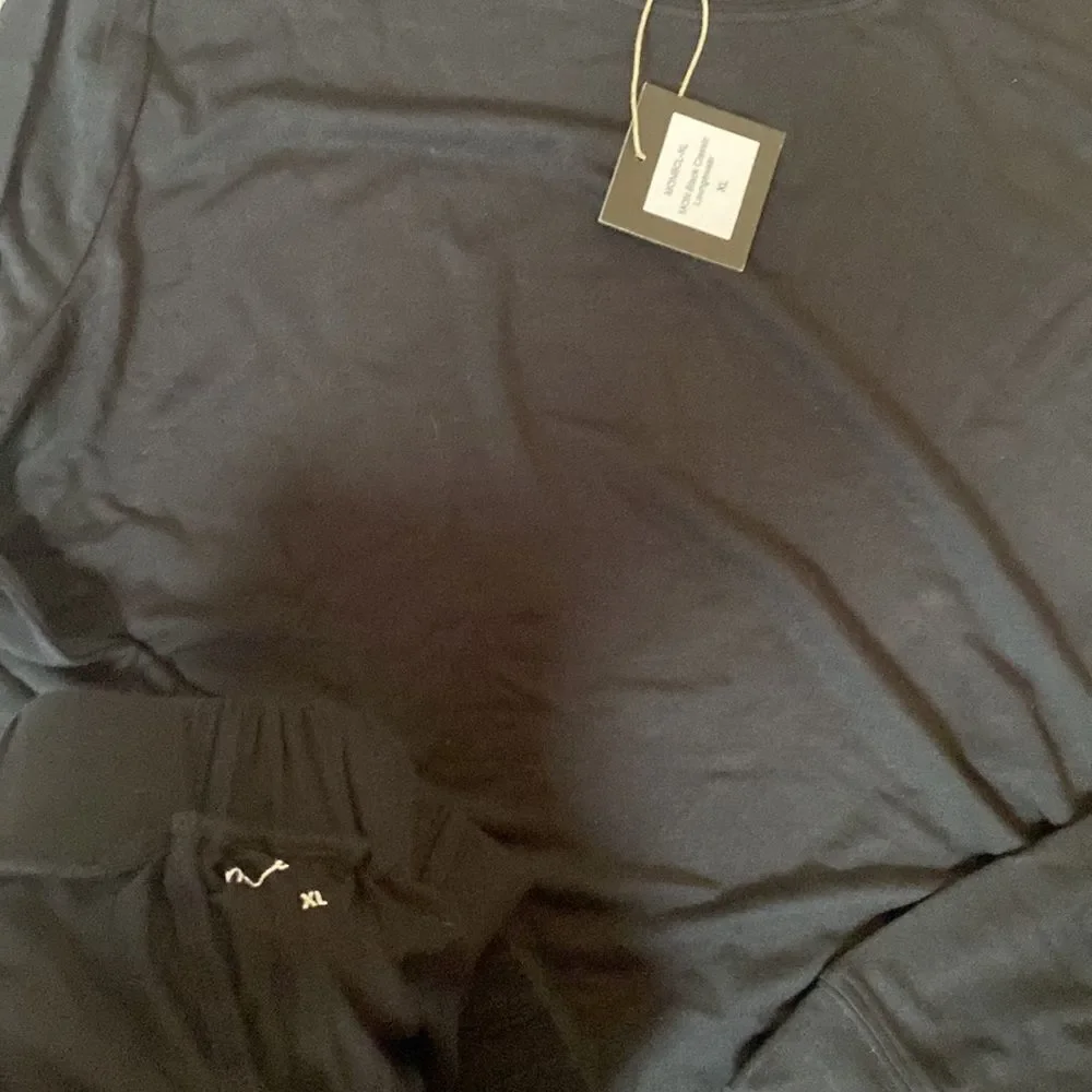 Mon Loungewear Classic Basic Style Black Modal Pajamas Set XL NWT‎